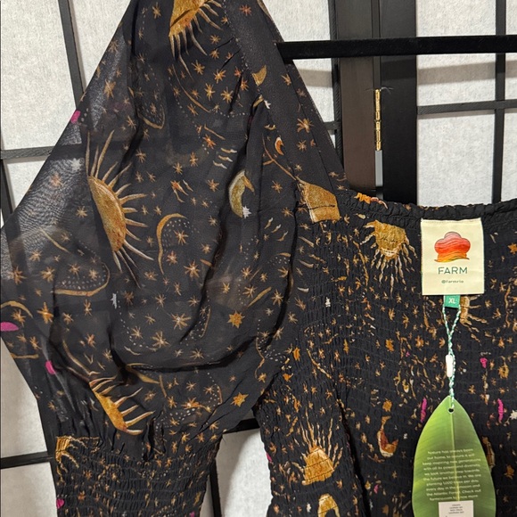 Farm Rio size XL Leopard Sky midi dress celestial - Picture 8 of 10